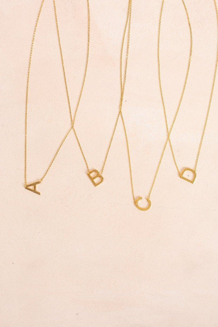 Kaye Gold Initial Necklace Necklaces FAME A 