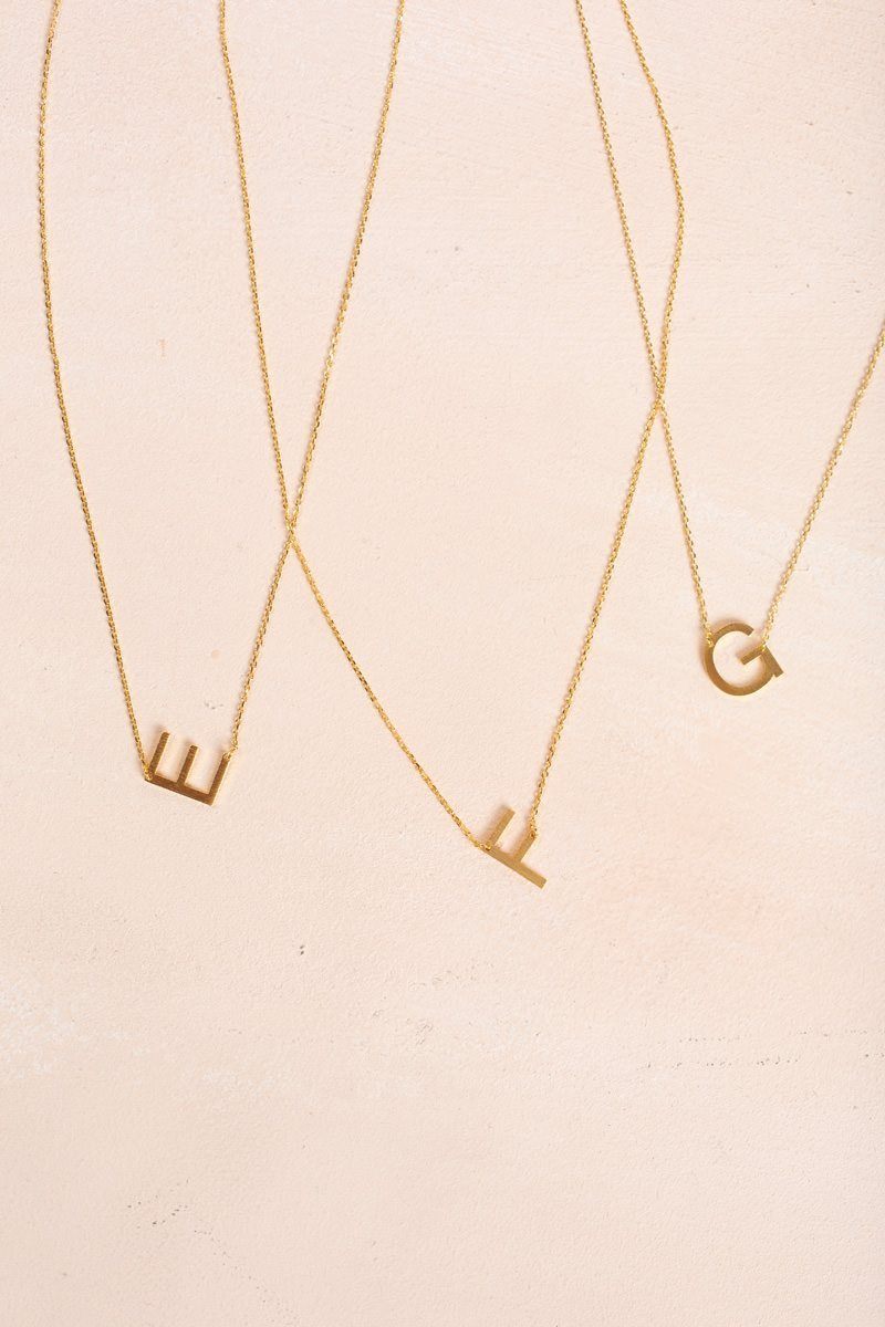 Kaye Gold Initial Necklace Necklaces FAME E 