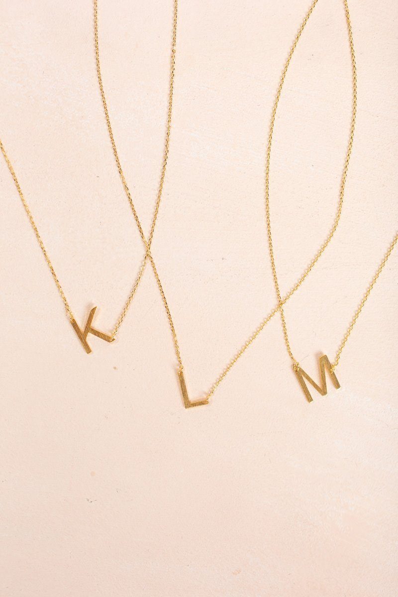 Kaye Gold Initial Necklace Necklaces FAME K 