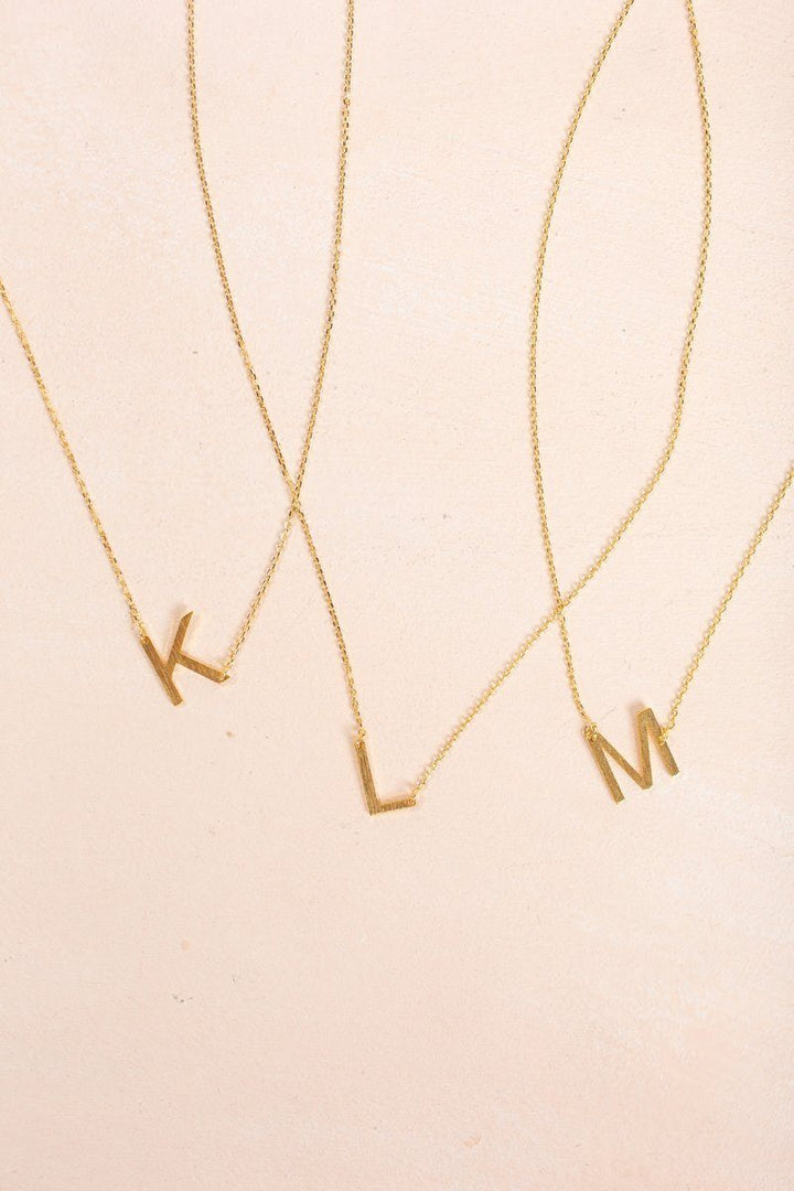 Kaye Gold Initial Necklace Necklaces FAME K 