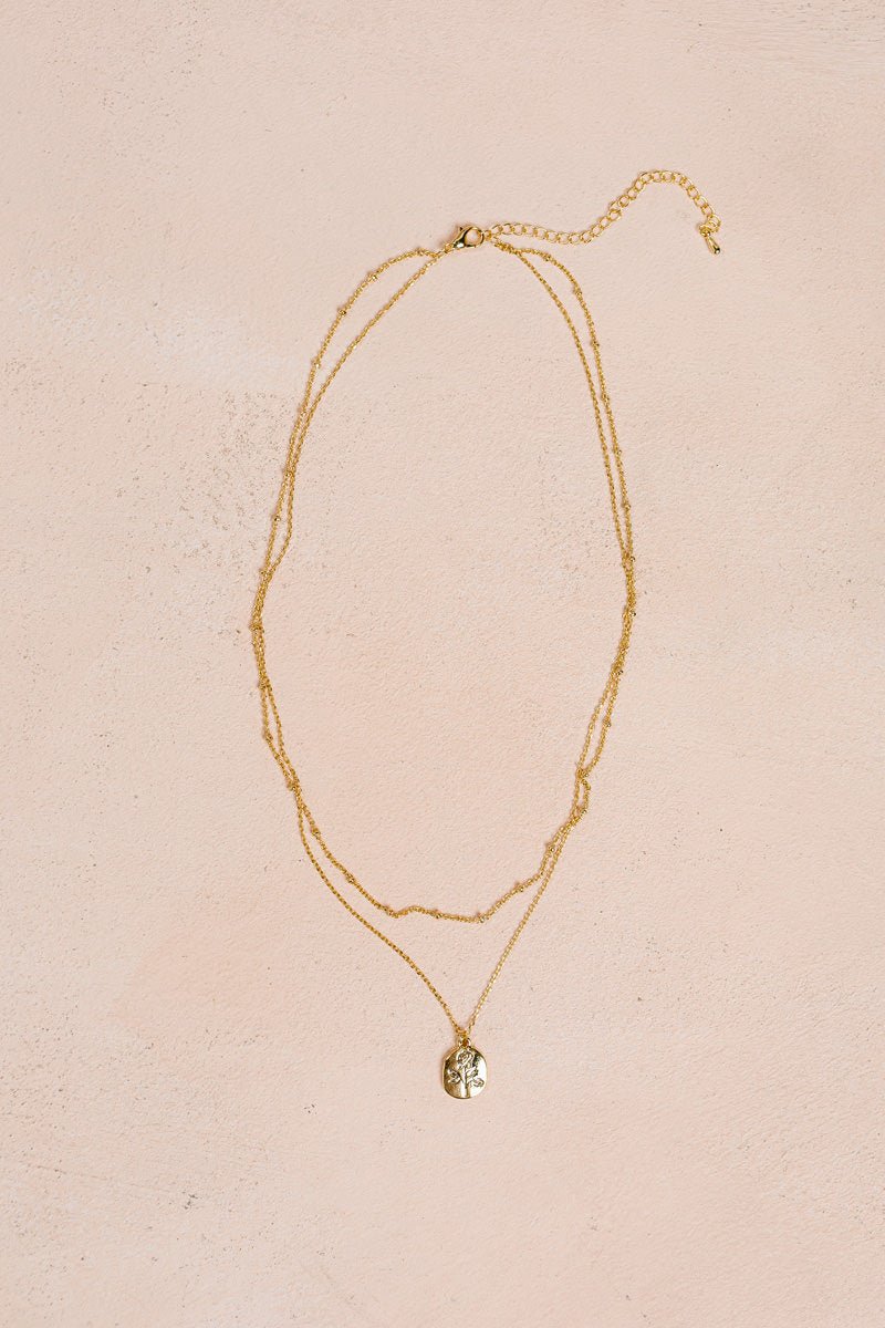 Justine Floral Pendent Necklace Necklaces Fame 