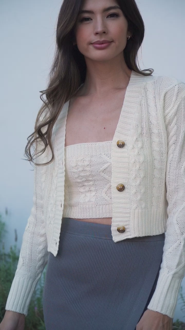 Noelle Buttoned Cardigan Set