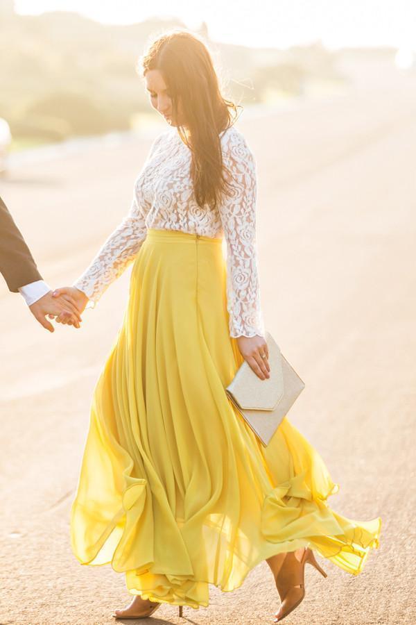 Petite maxi sale skirt yellow